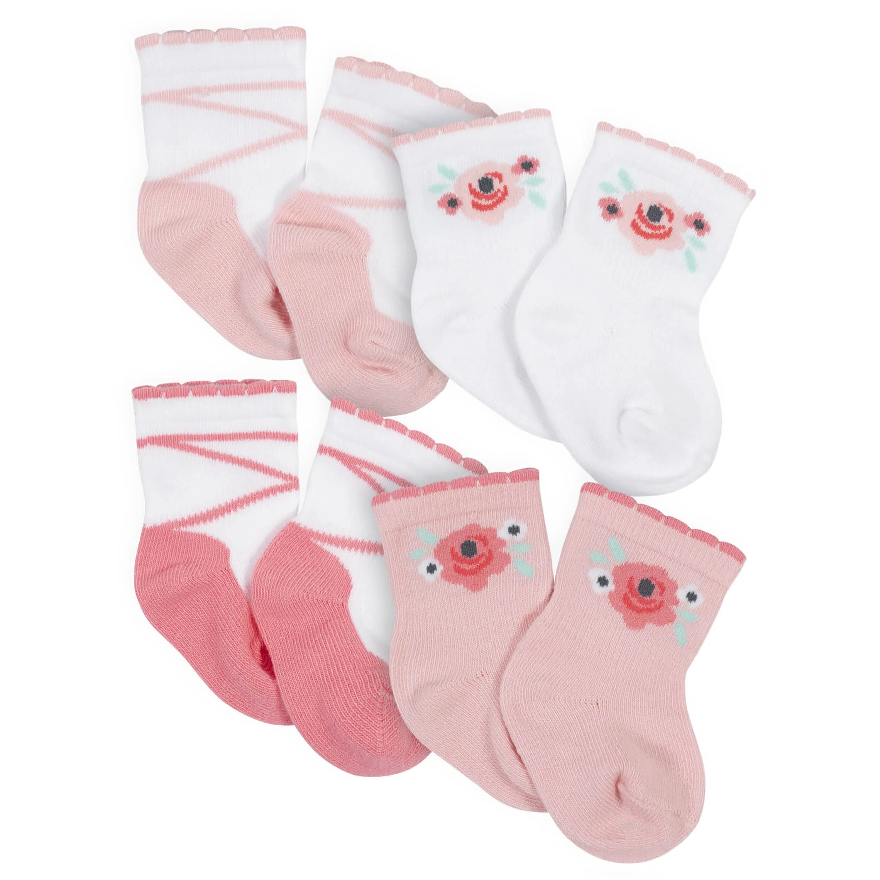 10-Pack Baby Girls Love You & White Wiggle Proof® Socks