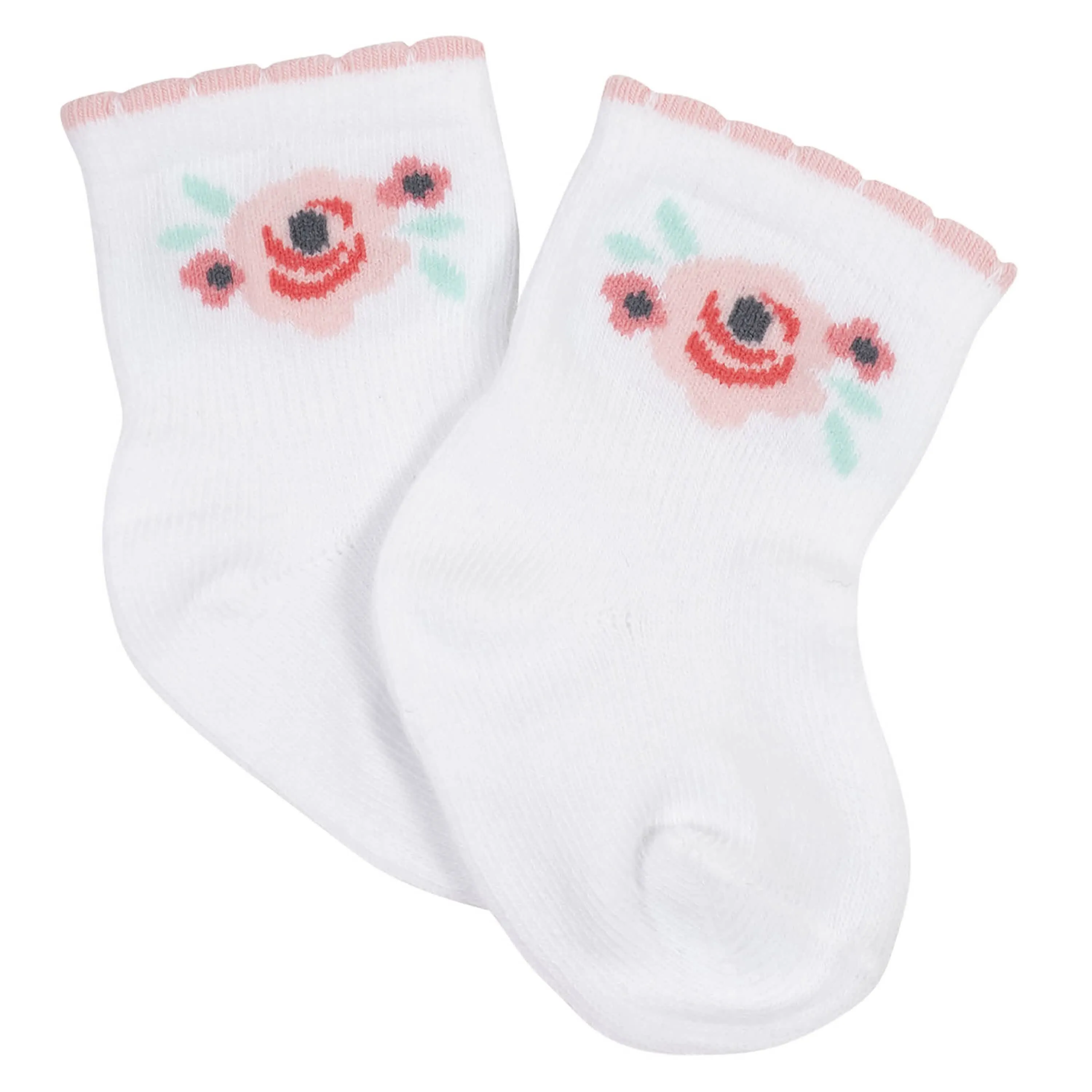 10-Pack Baby Girls Love You & White Wiggle Proof® Socks