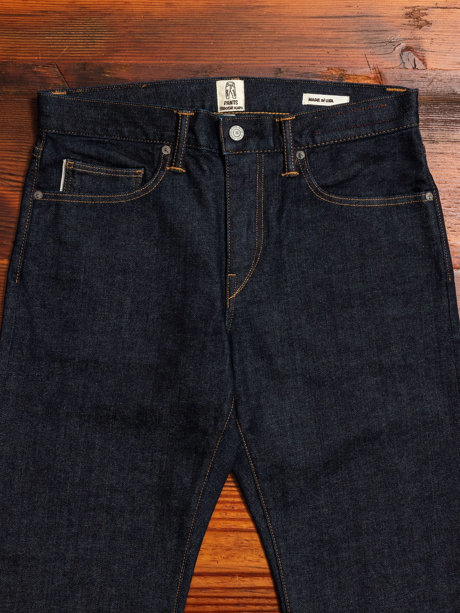 10.5oz Indigo Rinsed Stretch Selvedge Denim - Hammer Straight