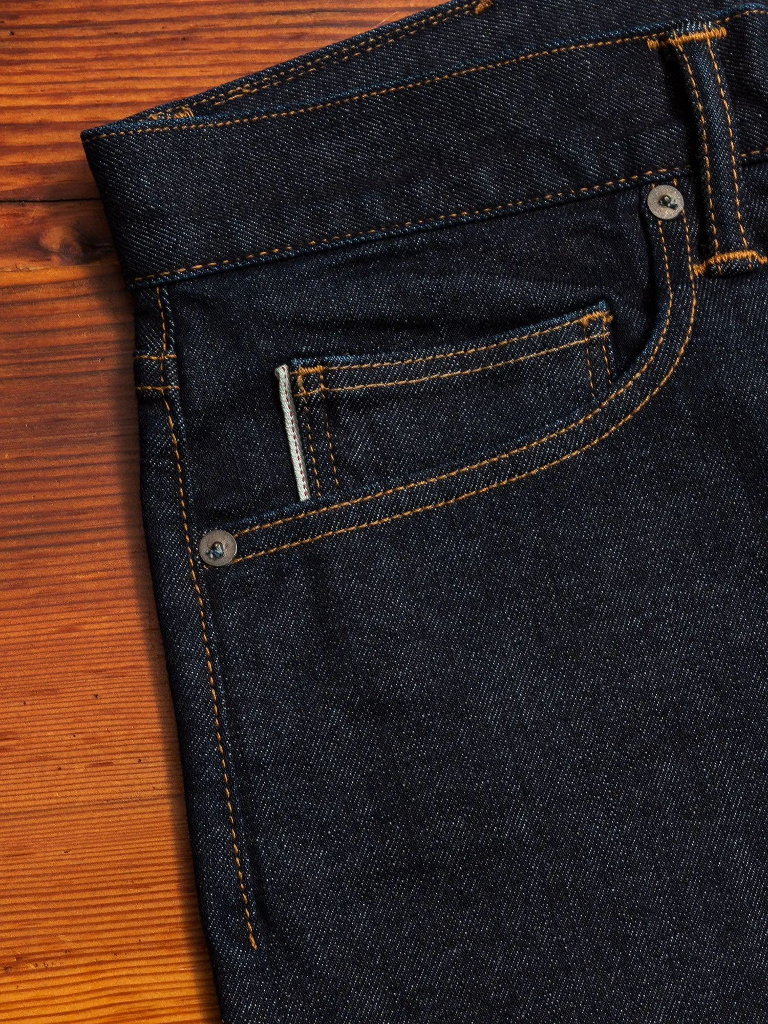 10.5oz Indigo Rinsed Stretch Selvedge Denim - Hammer Straight