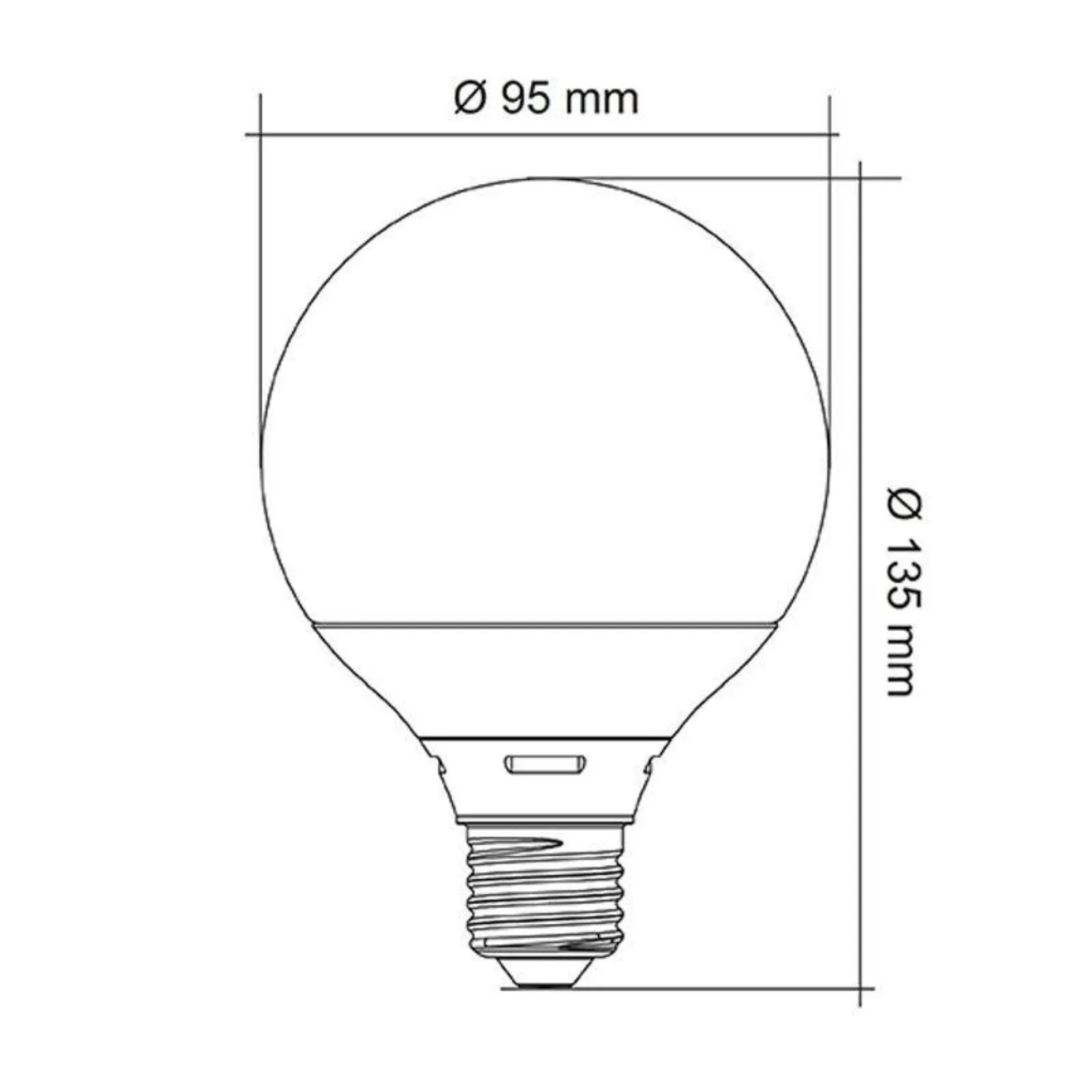 10w LED B22, E27 G95 Globe Warm White 3000k, Daylight 6000k Dimmable