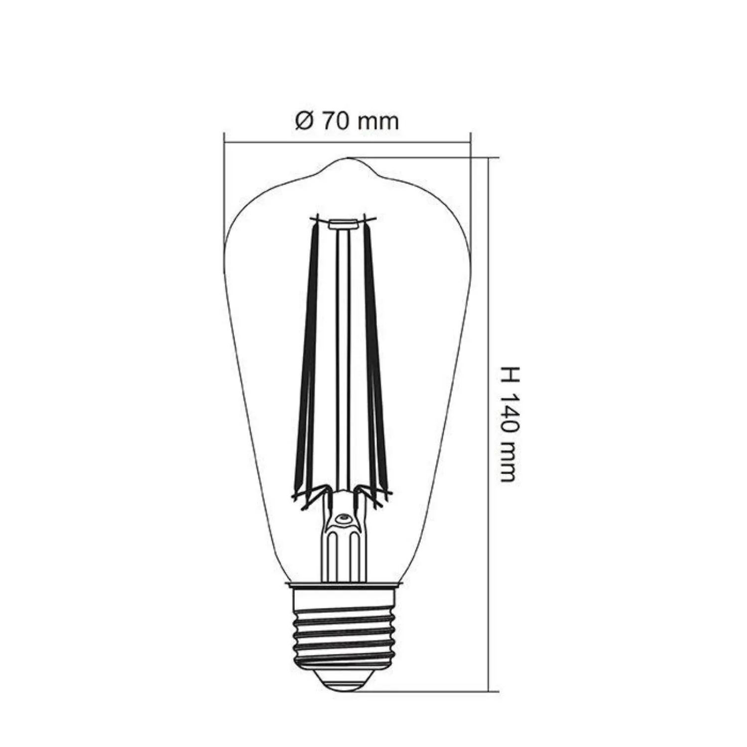 1w LED E27 ST21 Pear Globe Warm White 2200k LST21FD822E27