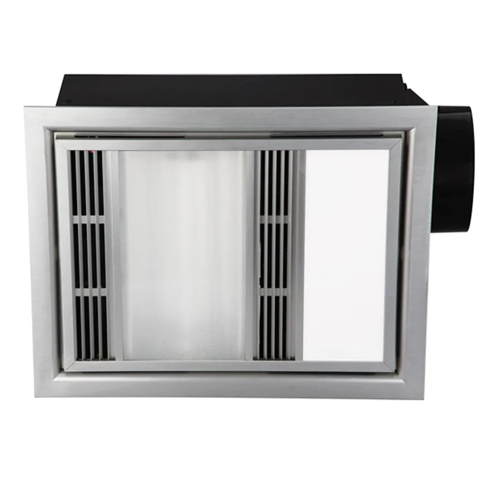 460M³/Hr Domini 3-In-1 Exhaust Fan With Cct Led Light And Heat In Black/Silver/White