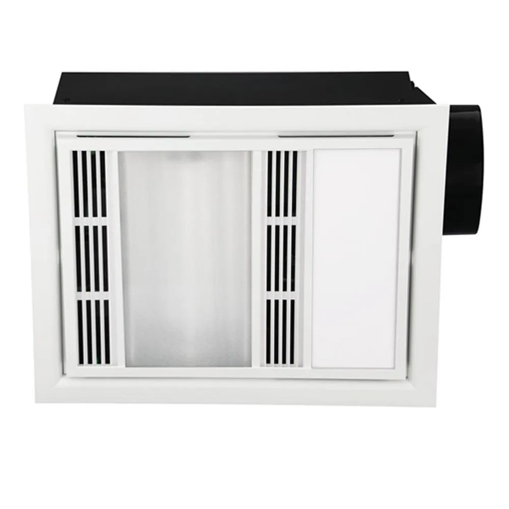 460M³/Hr Domini 3-In-1 Exhaust Fan With Cct Led Light And Heat In Black/Silver/White