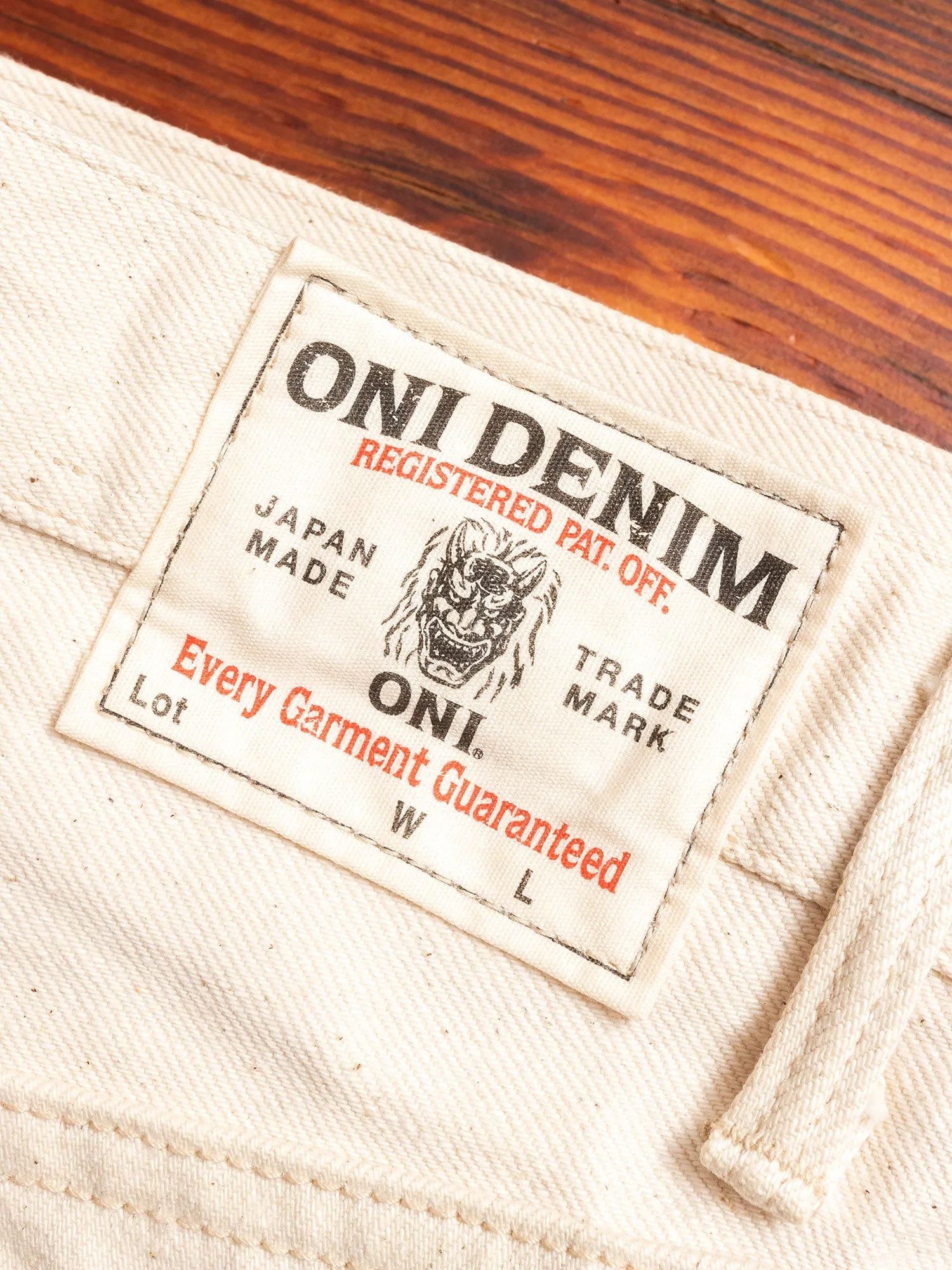 679-OGW "Organic Cotton White" 14oz Selvedge Denim - Strong Tapered Fit