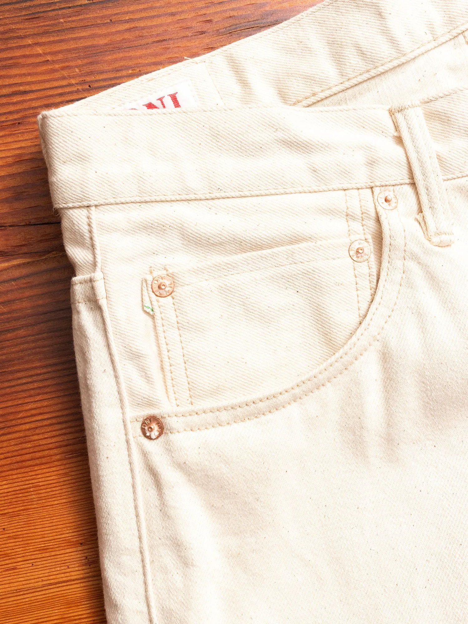 679-OGW "Organic Cotton White" 14oz Selvedge Denim - Strong Tapered Fit