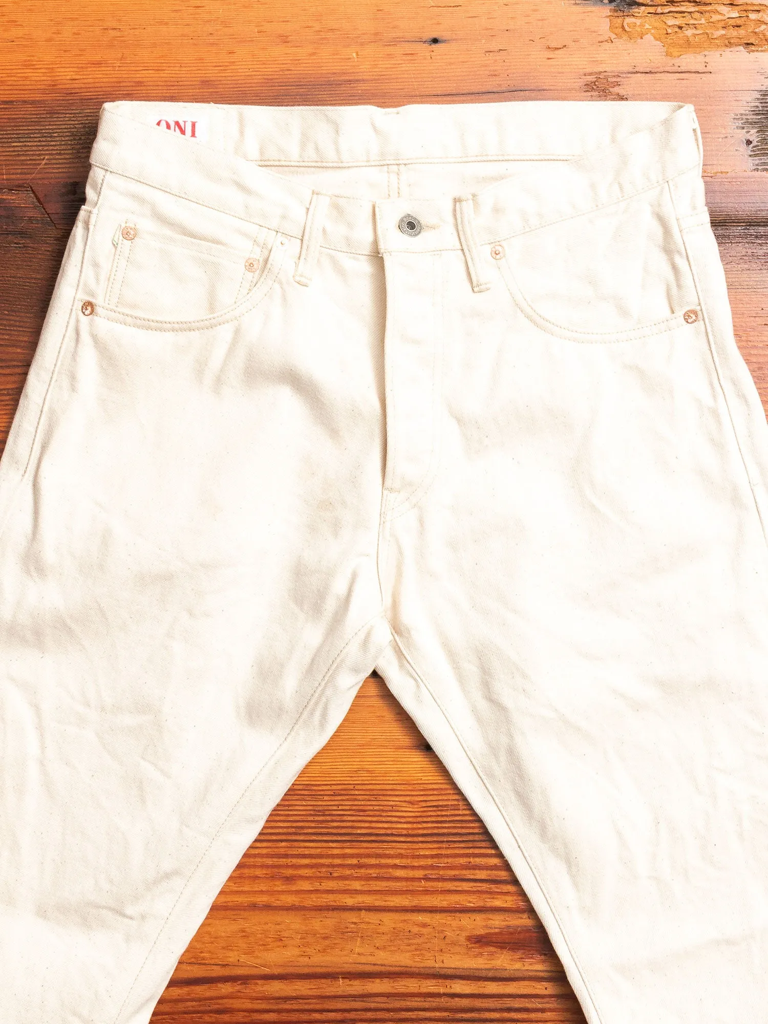 679-OGW "Organic Cotton White" 14oz Selvedge Denim - Strong Tapered Fit