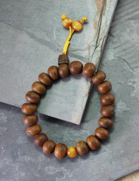 Adjustable Bodhi Amber Wrist Mala