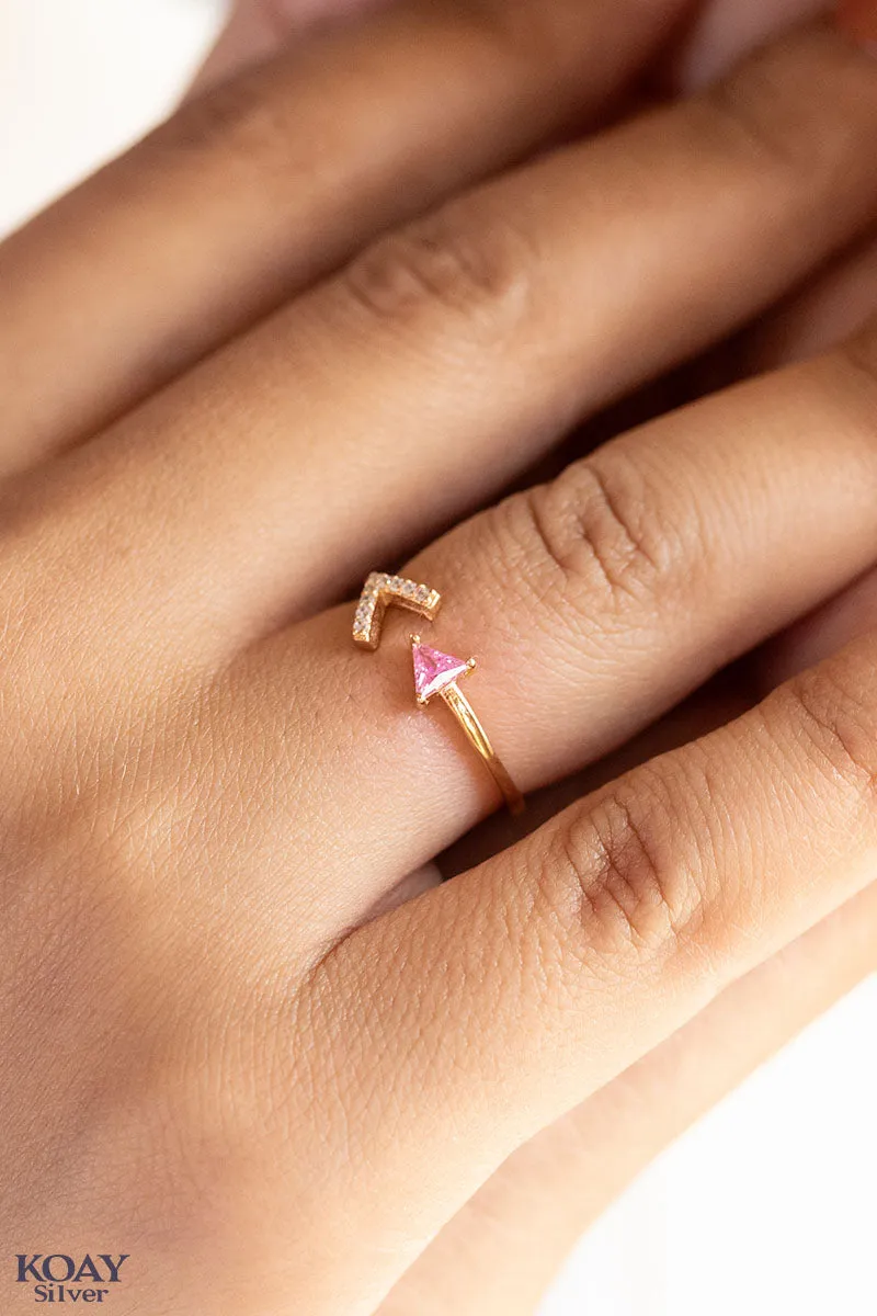 Arrow Zircon Rose Ring