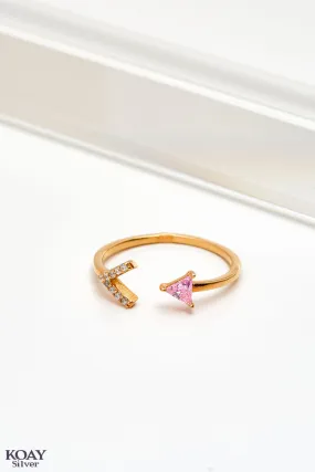 Arrow Zircon Rose Ring