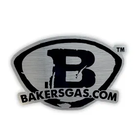 Baker's Gas Brushed Aluminum Logo Sticker