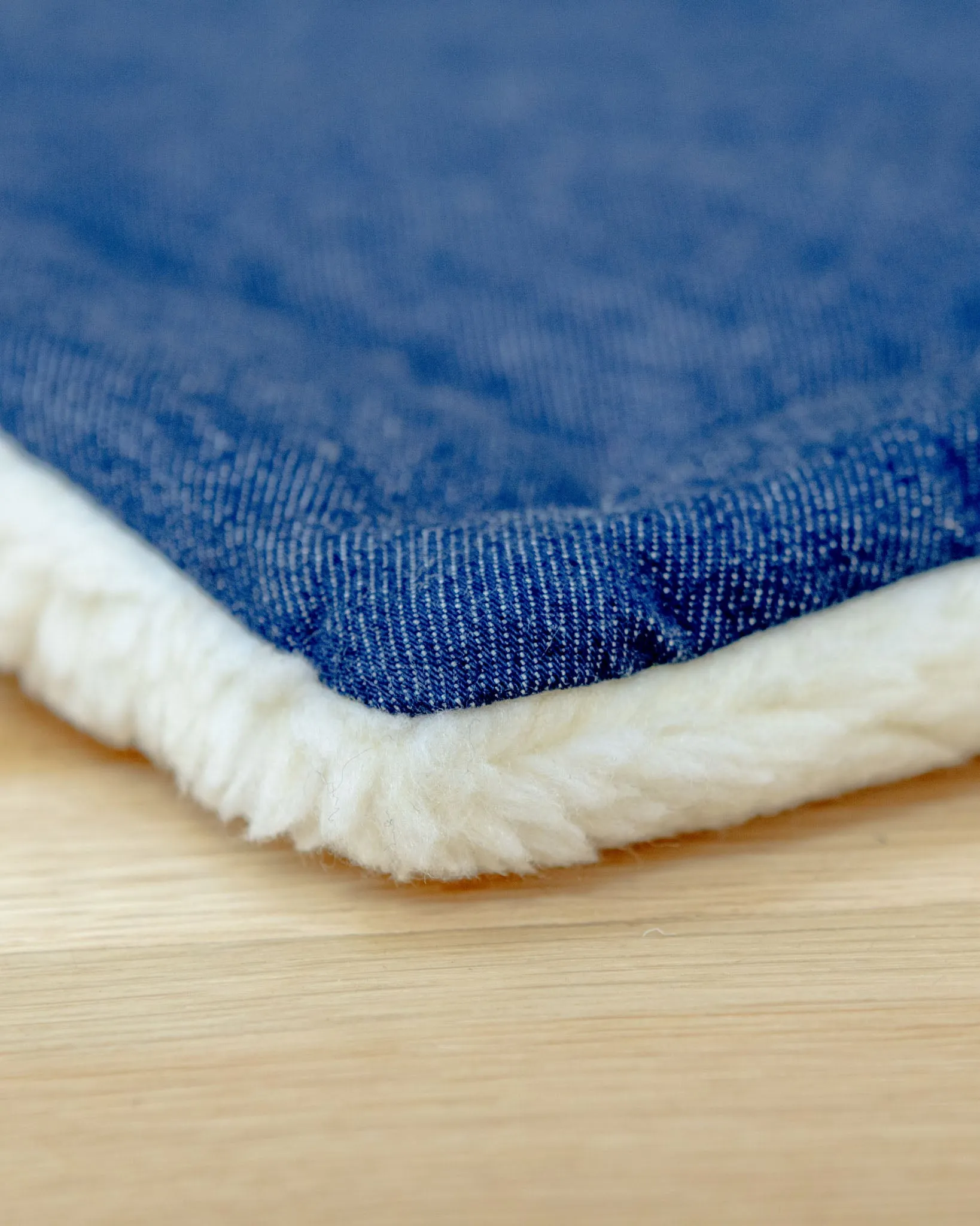 Blue Denim & Shearling Pet Napping Mat (Made in the USA)