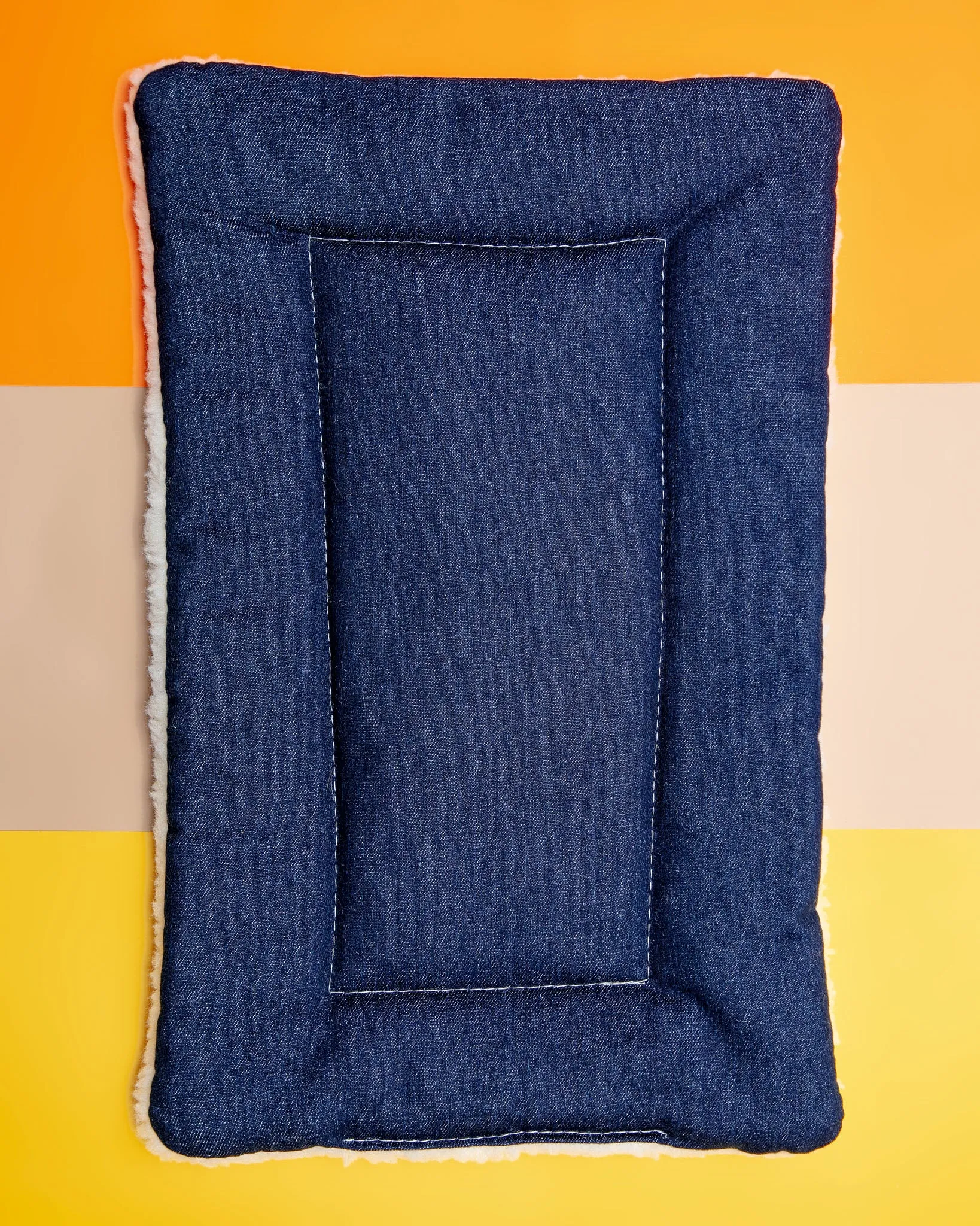 Blue Denim & Shearling Pet Napping Mat (Made in the USA)