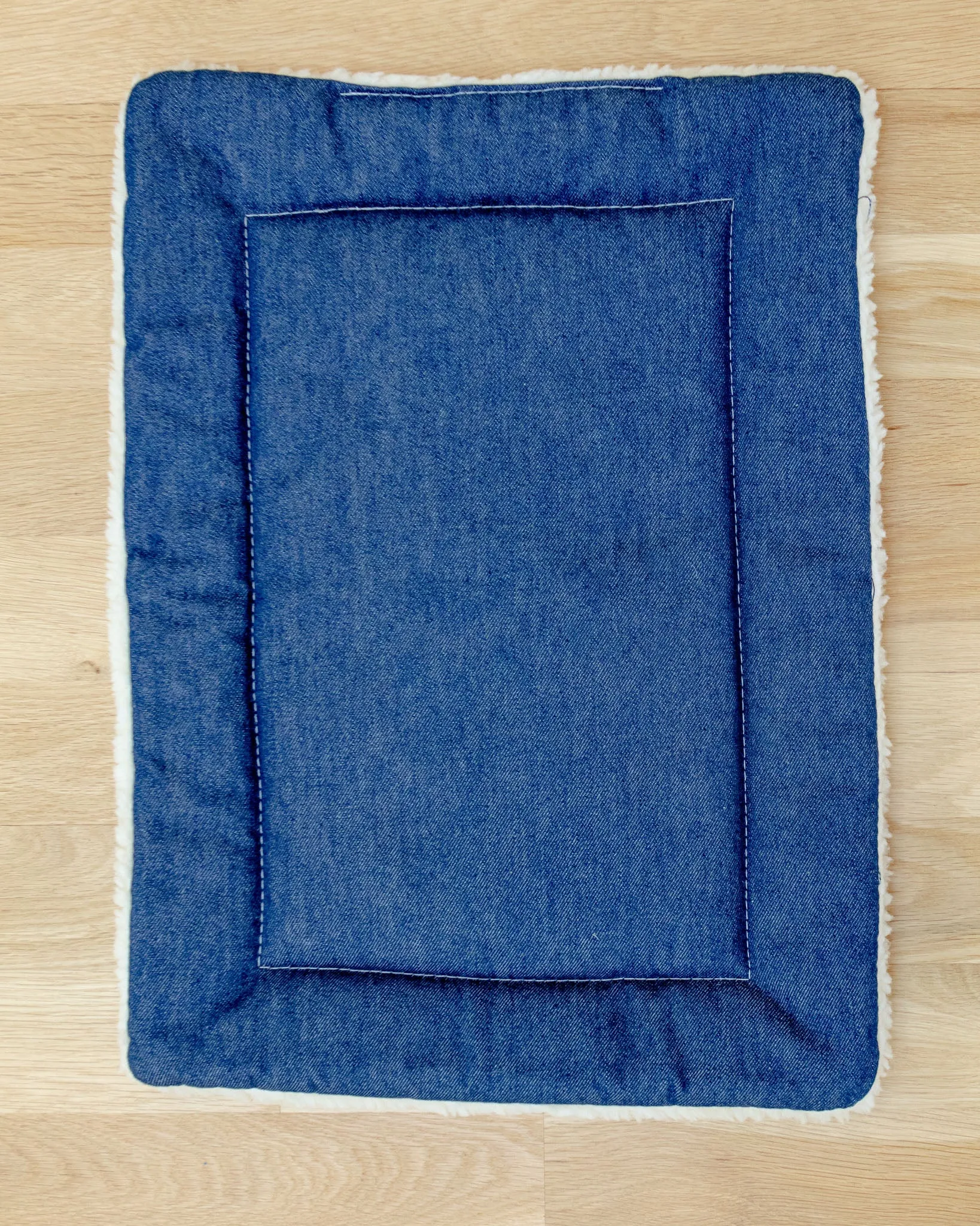 Blue Denim & Shearling Pet Napping Mat (Made in the USA)