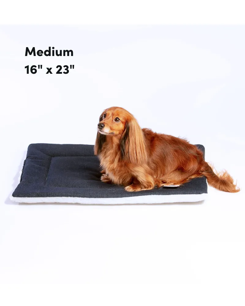 Blue Denim & Shearling Pet Napping Mat (Made in the USA)