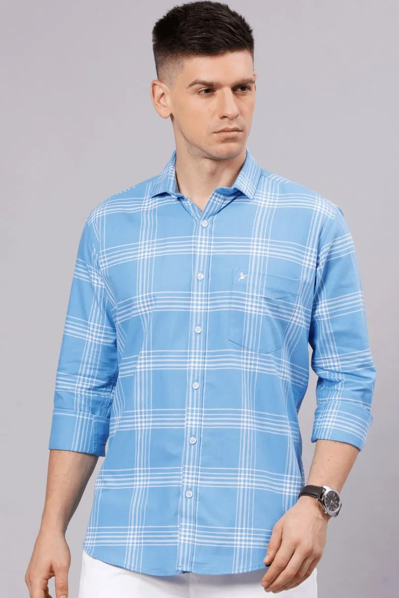 Blue Multi Line Checks - Full-Stain Proof