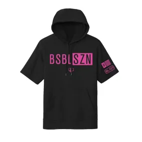 BSBL-SZN Short Sleeve Hoodie V2 Black/Pink