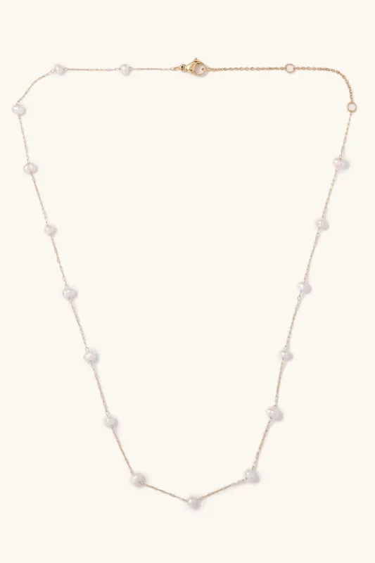 camille pearl necklace - gold