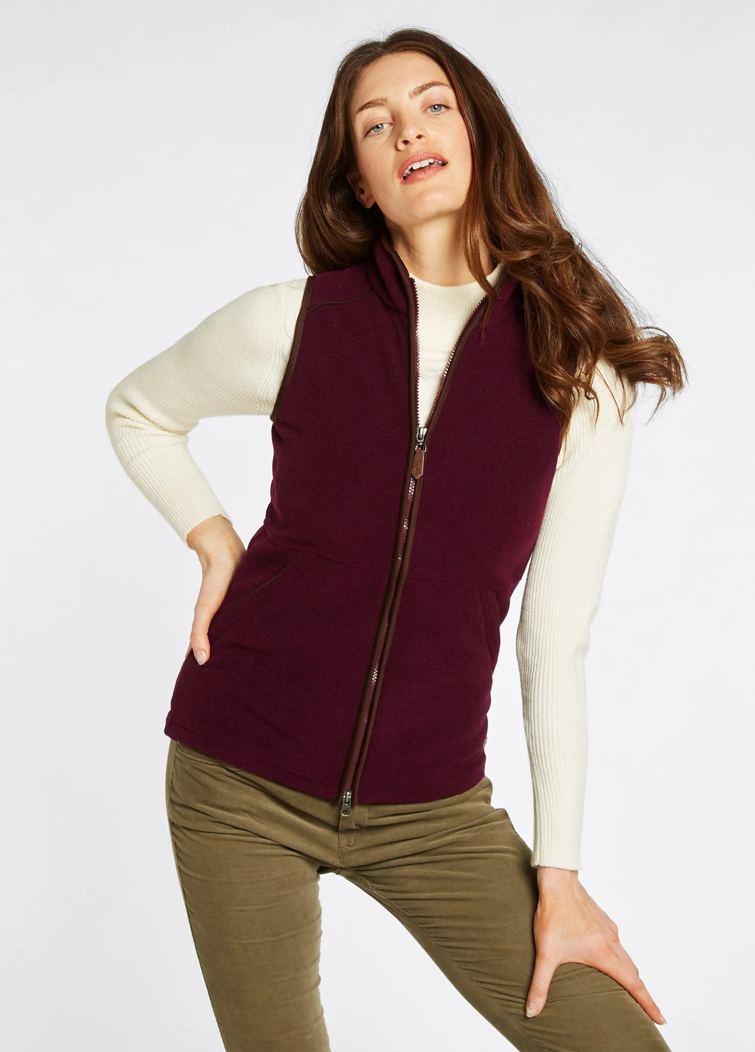 Carbury Women's Fleece Gilet - Ox Blood