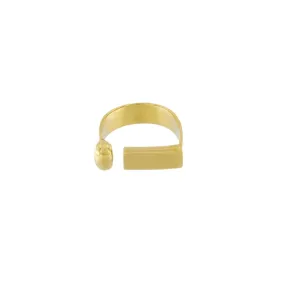 Courage Waterproof Solid Bar Ring 18K Gold Plating