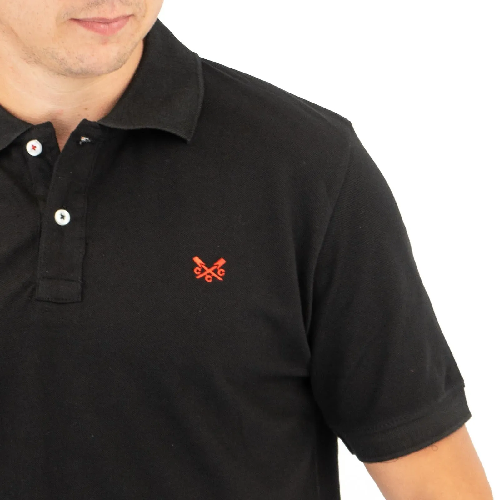 Crew Clothing Company Lightweight Polo Shirt Black