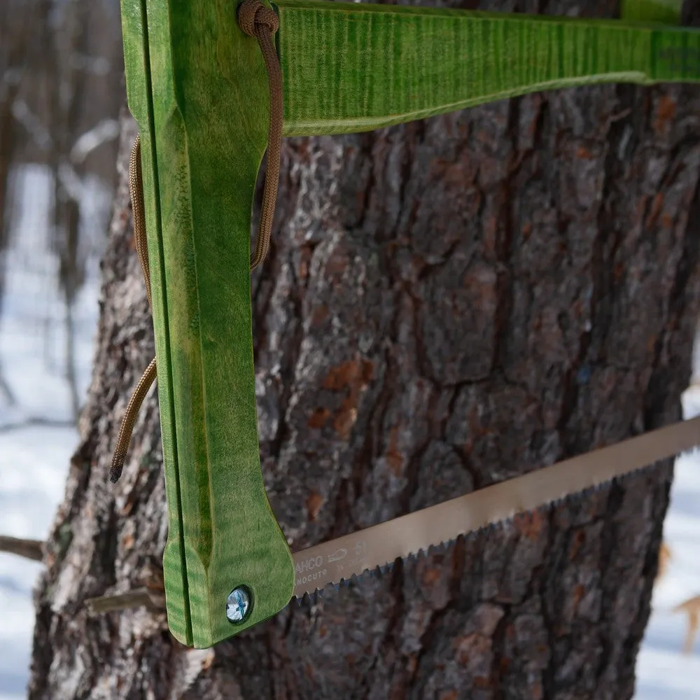 Custom Bucksaw: Spring Green Curly Maple