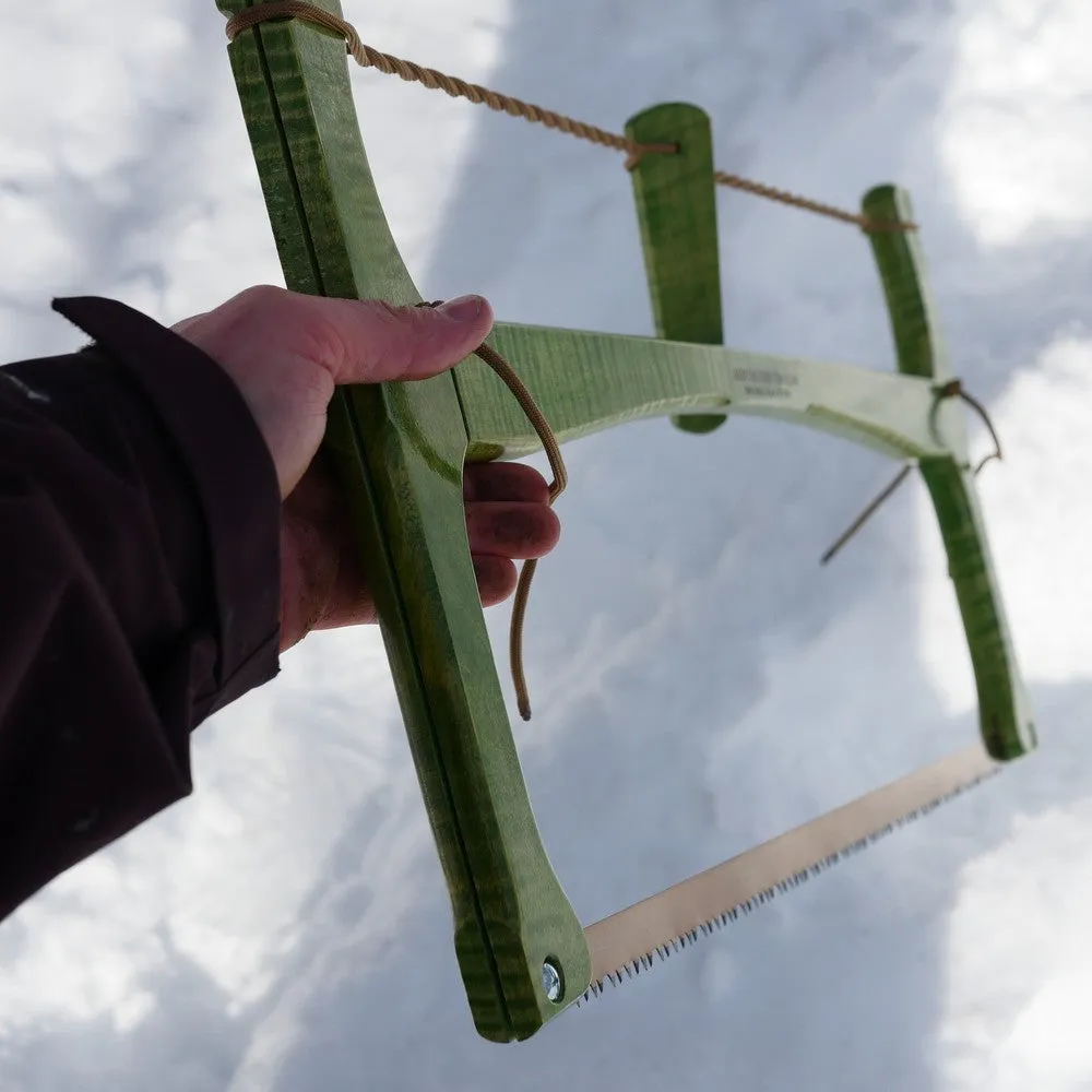 Custom Bucksaw: Spring Green Curly Maple