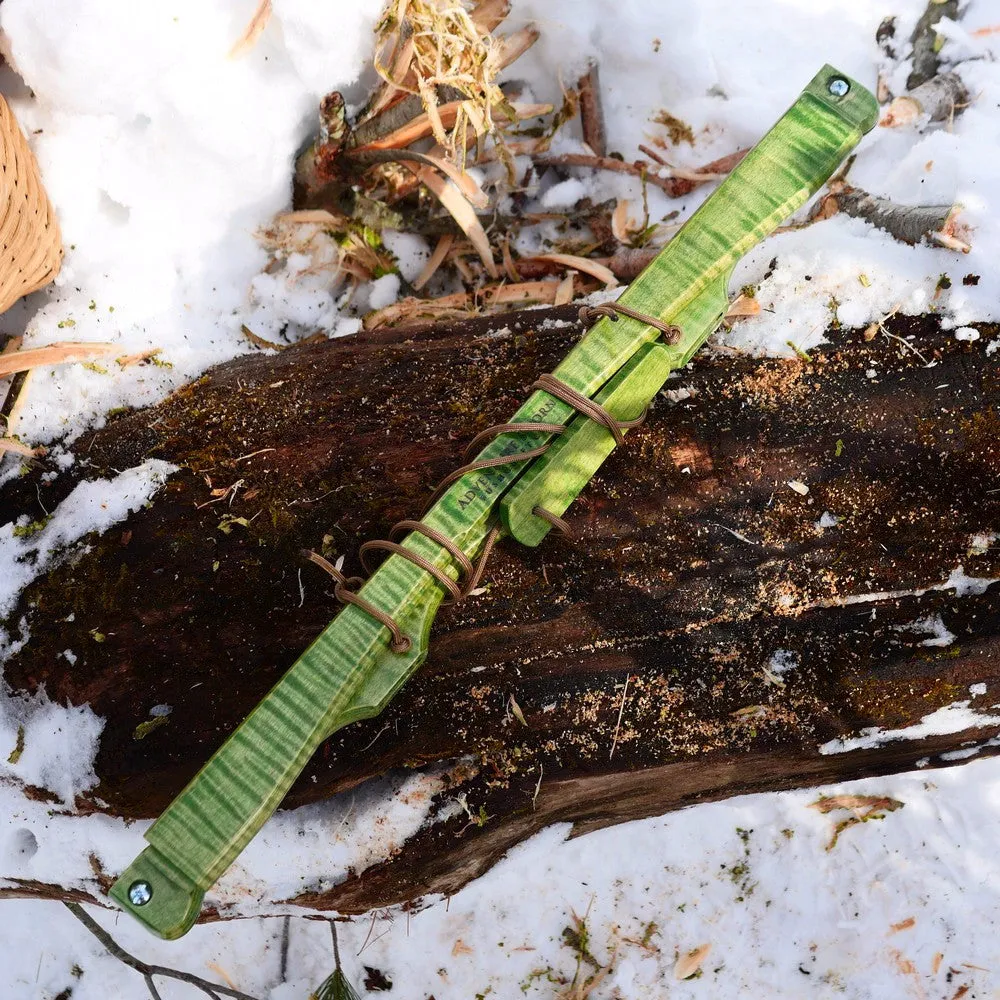 Custom Bucksaw: Spring Green Curly Maple