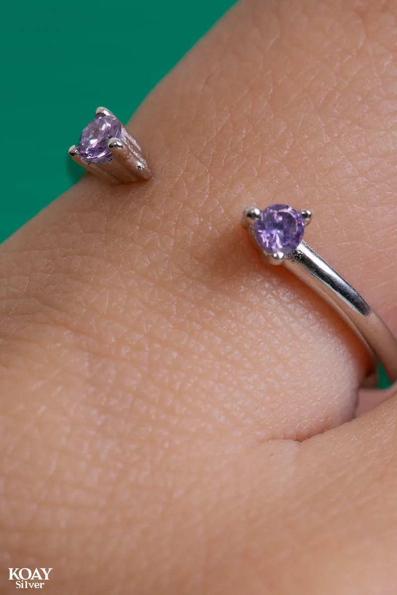 Double Purple Zircon (02) Ring