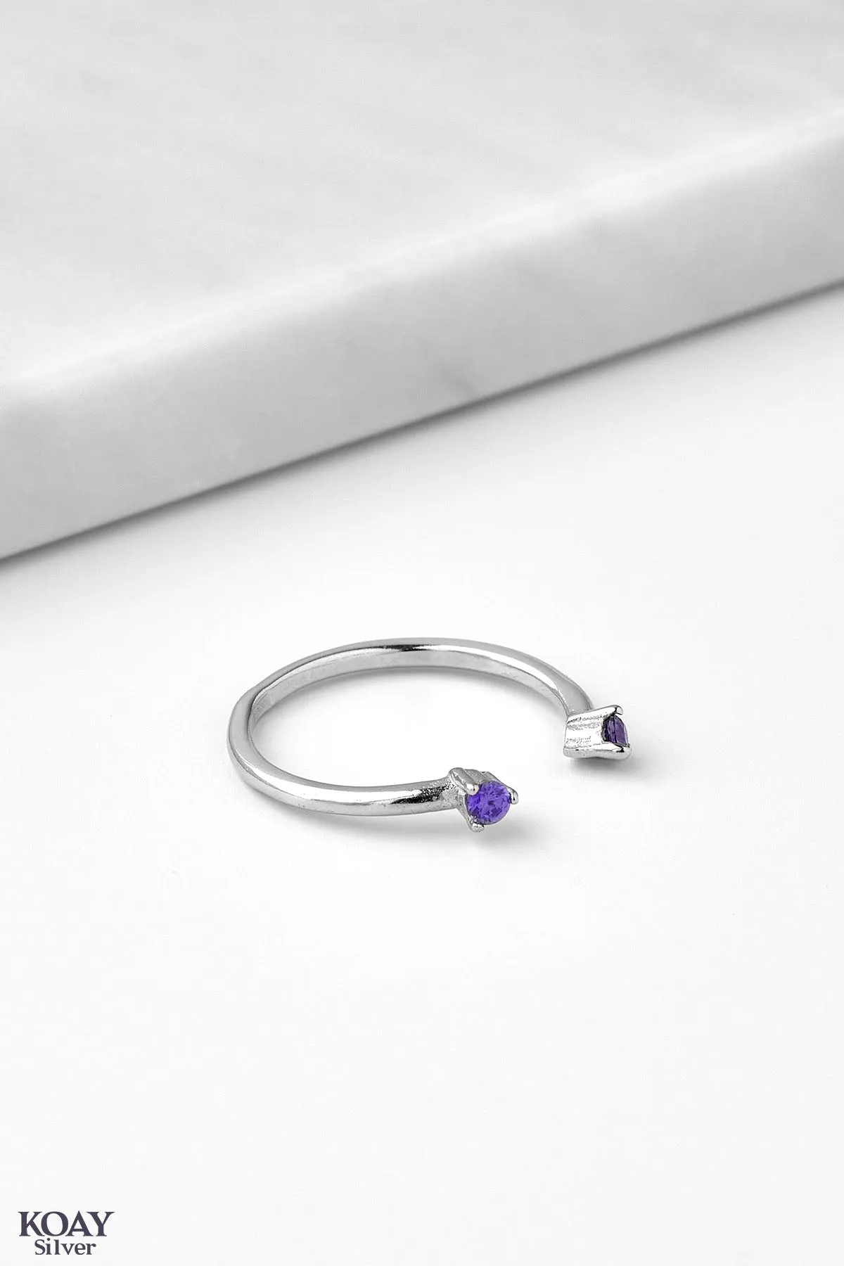 Double Purple Zircon (02) Ring