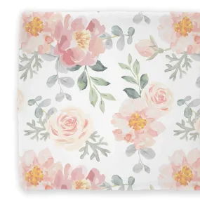 Ella's Dusty Rose Vintage Floral - Changing Pad Cover