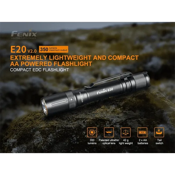 Fenix E20 V2 Torch 350 Lumen