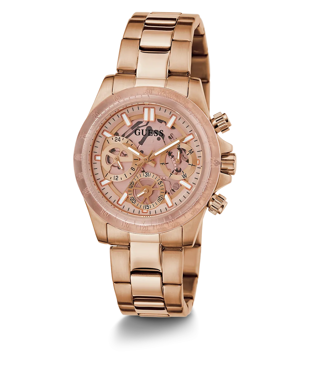 GUESS Ladies Rose Gold Tone 2-Tone Multi-function Watch