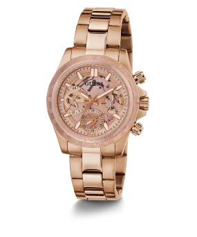 GUESS Ladies Rose Gold Tone 2-Tone Multi-function Watch