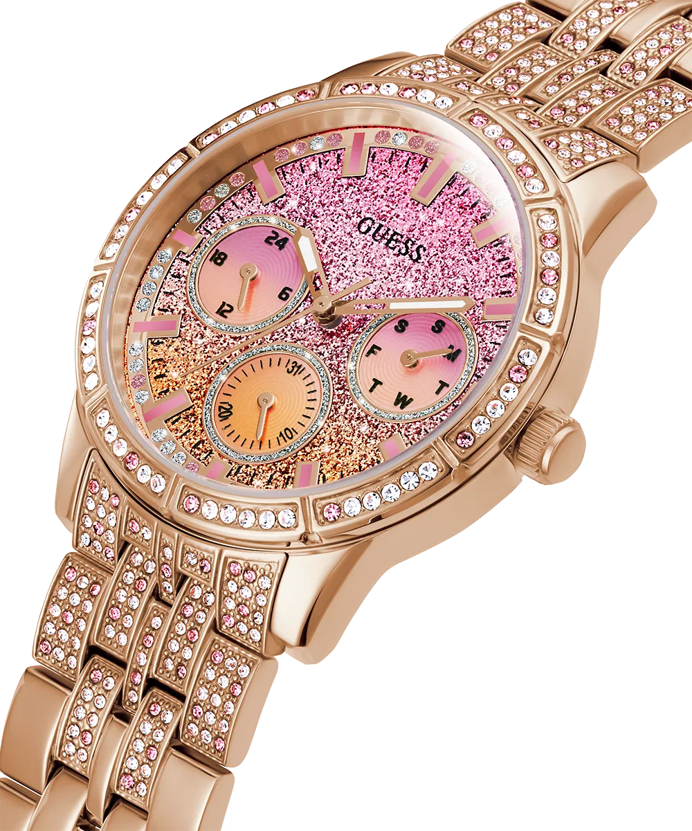 GUESS Ladies Rose Gold Tone Multi-function Watch