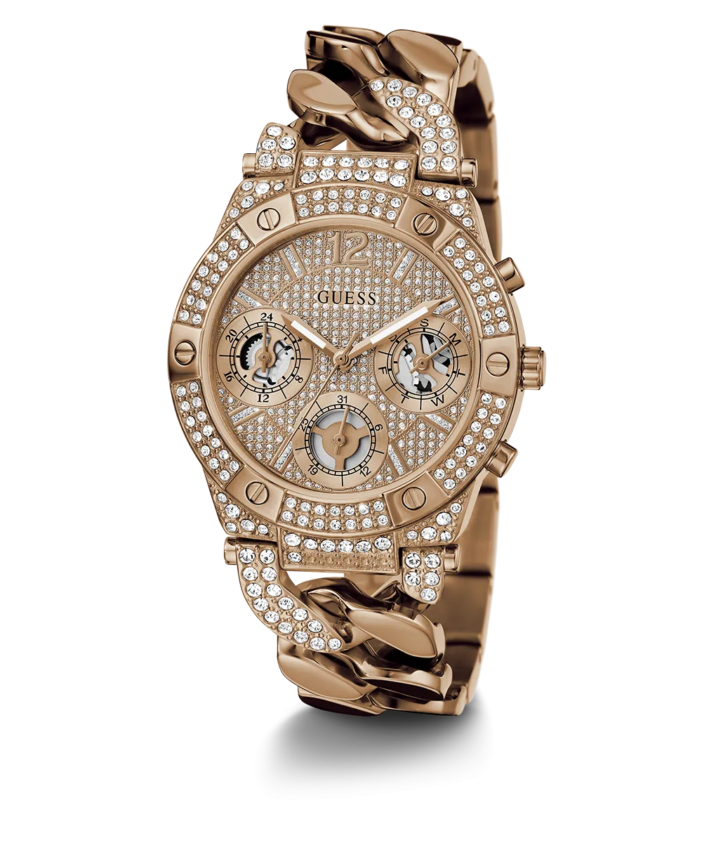 GUESS Ladies Rose Gold Tone Multi-function Watch