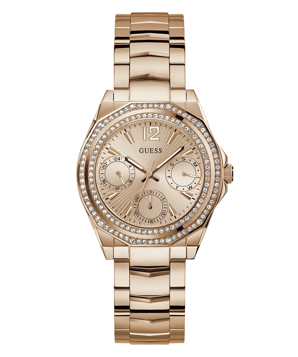 GUESS Ladies Rose Gold Tone Multi-function Watch