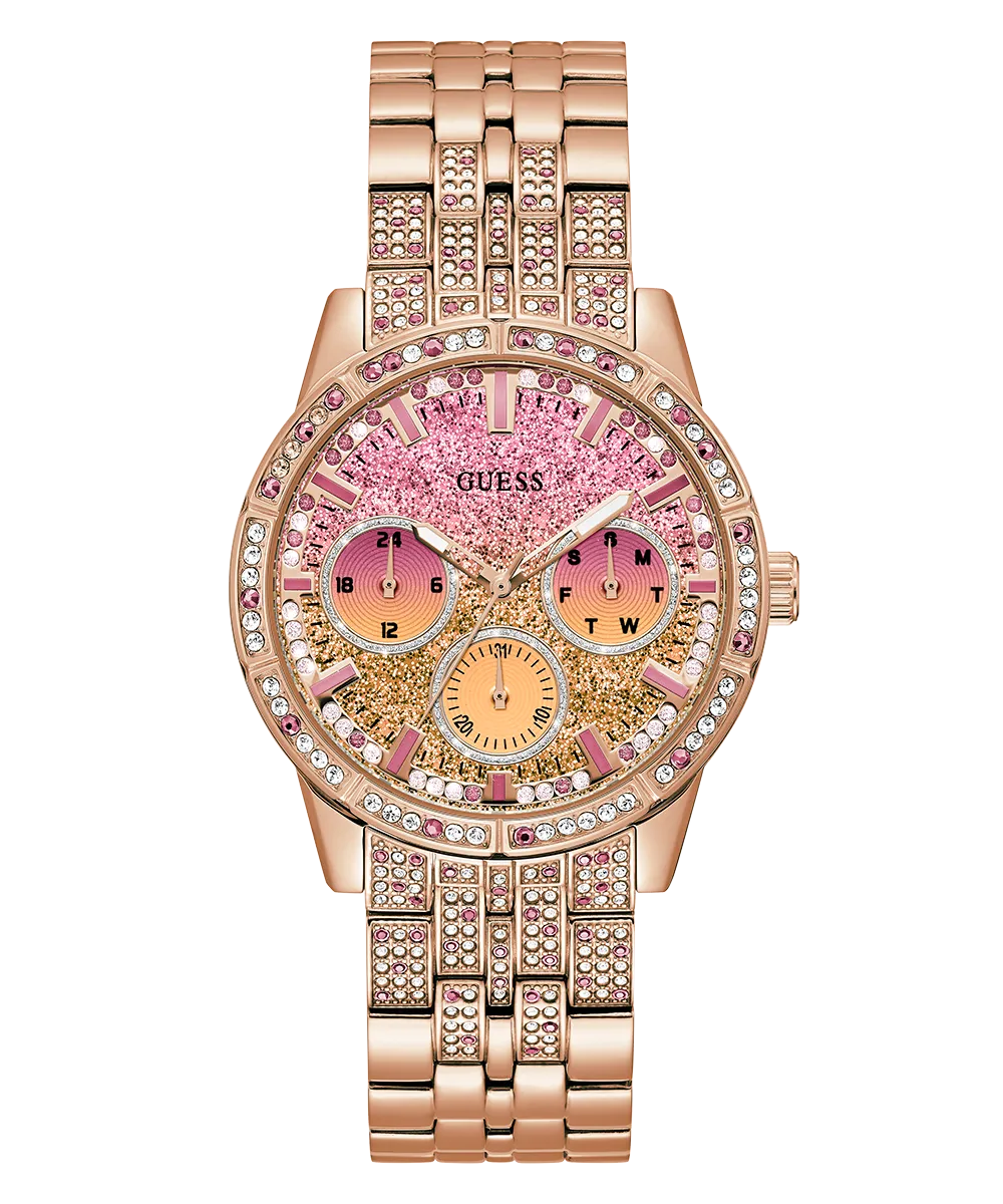 GUESS Ladies Rose Gold Tone Multi-function Watch