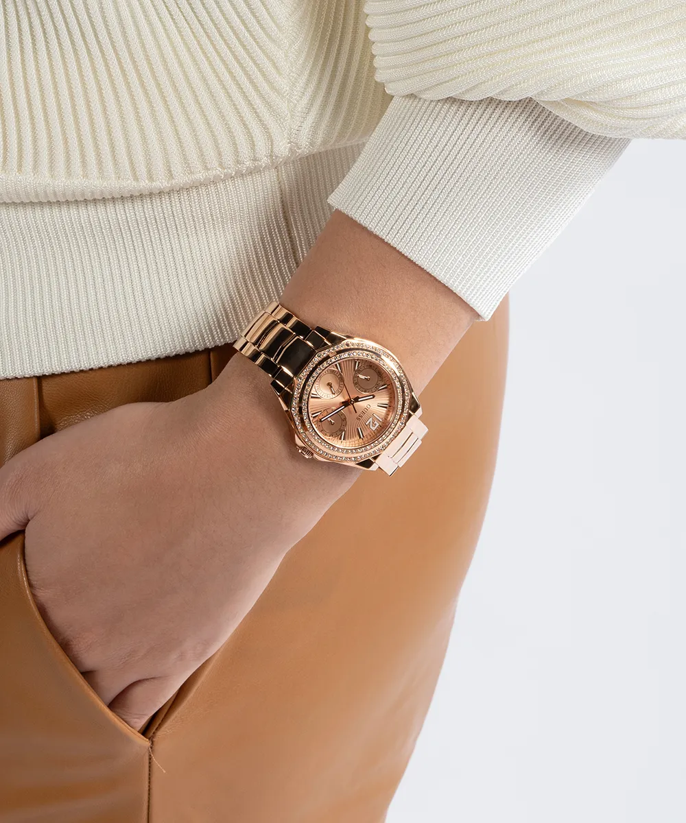 GUESS Ladies Rose Gold Tone Multi-function Watch