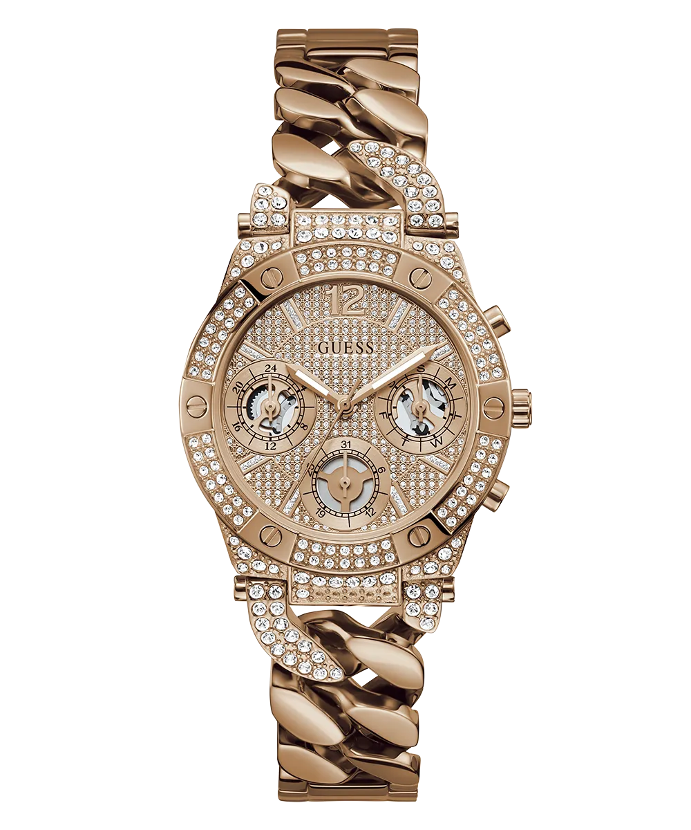 GUESS Ladies Rose Gold Tone Multi-function Watch