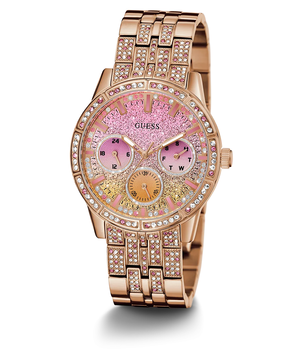 GUESS Ladies Rose Gold Tone Multi-function Watch