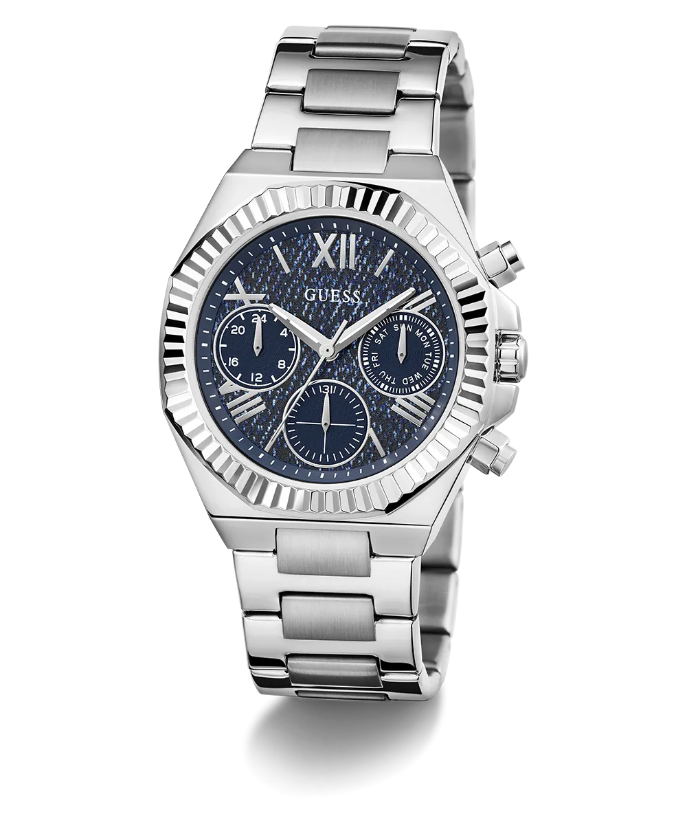 GUESS Ladies Silver Tone Multi-function Watch