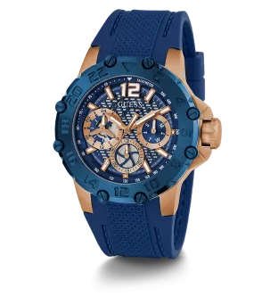 GUESS Mens Blue 2-Tone Multi-function Watch