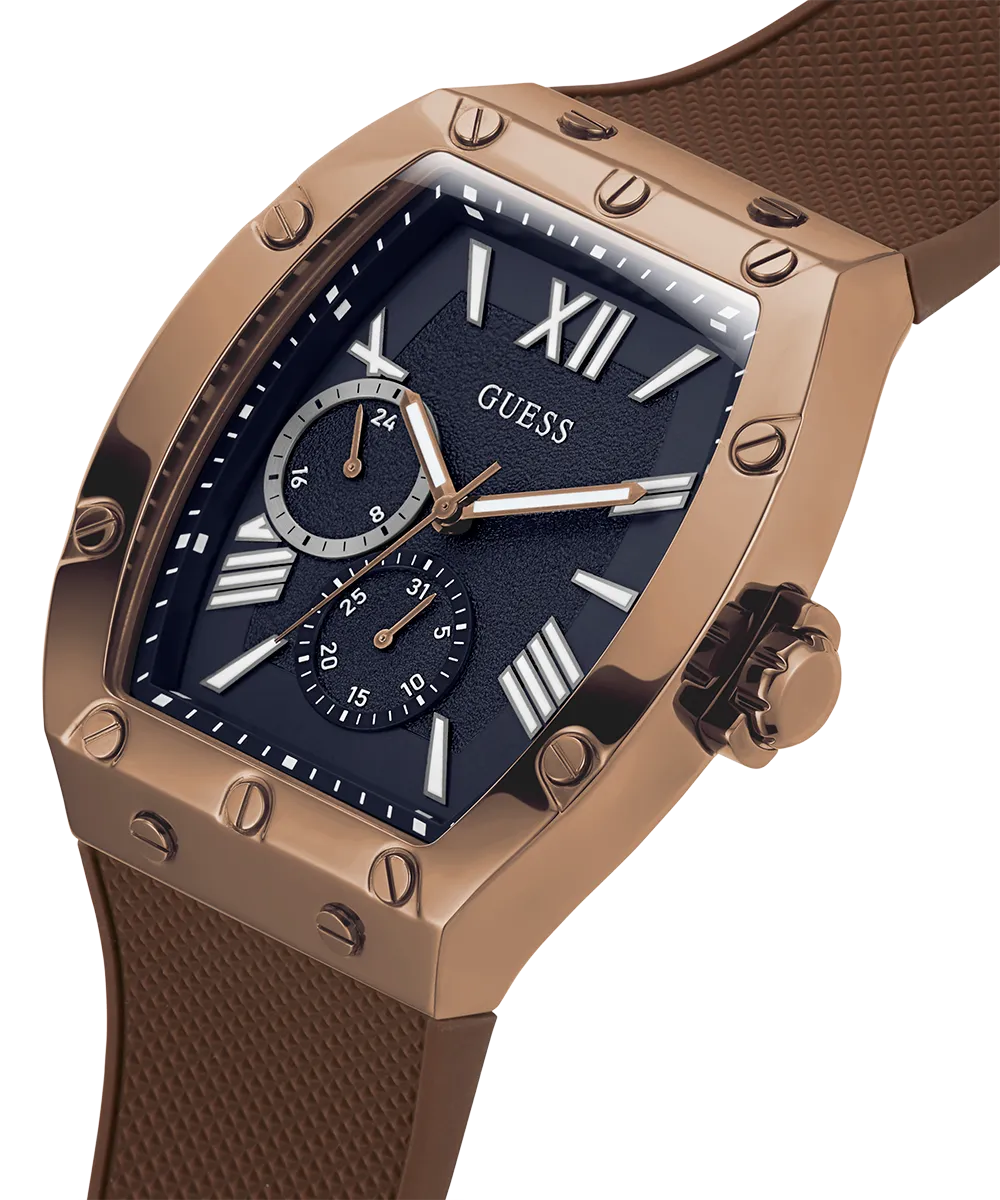 GUESS Mens Brown Coffee Multi-function Watch