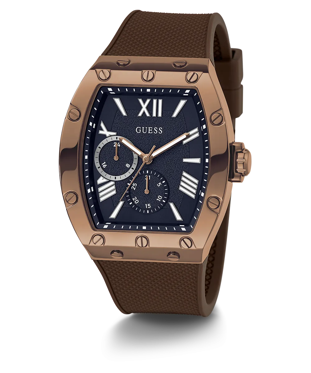 GUESS Mens Brown Coffee Multi-function Watch