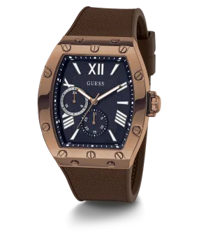 GUESS Mens Brown Coffee Multi-function Watch