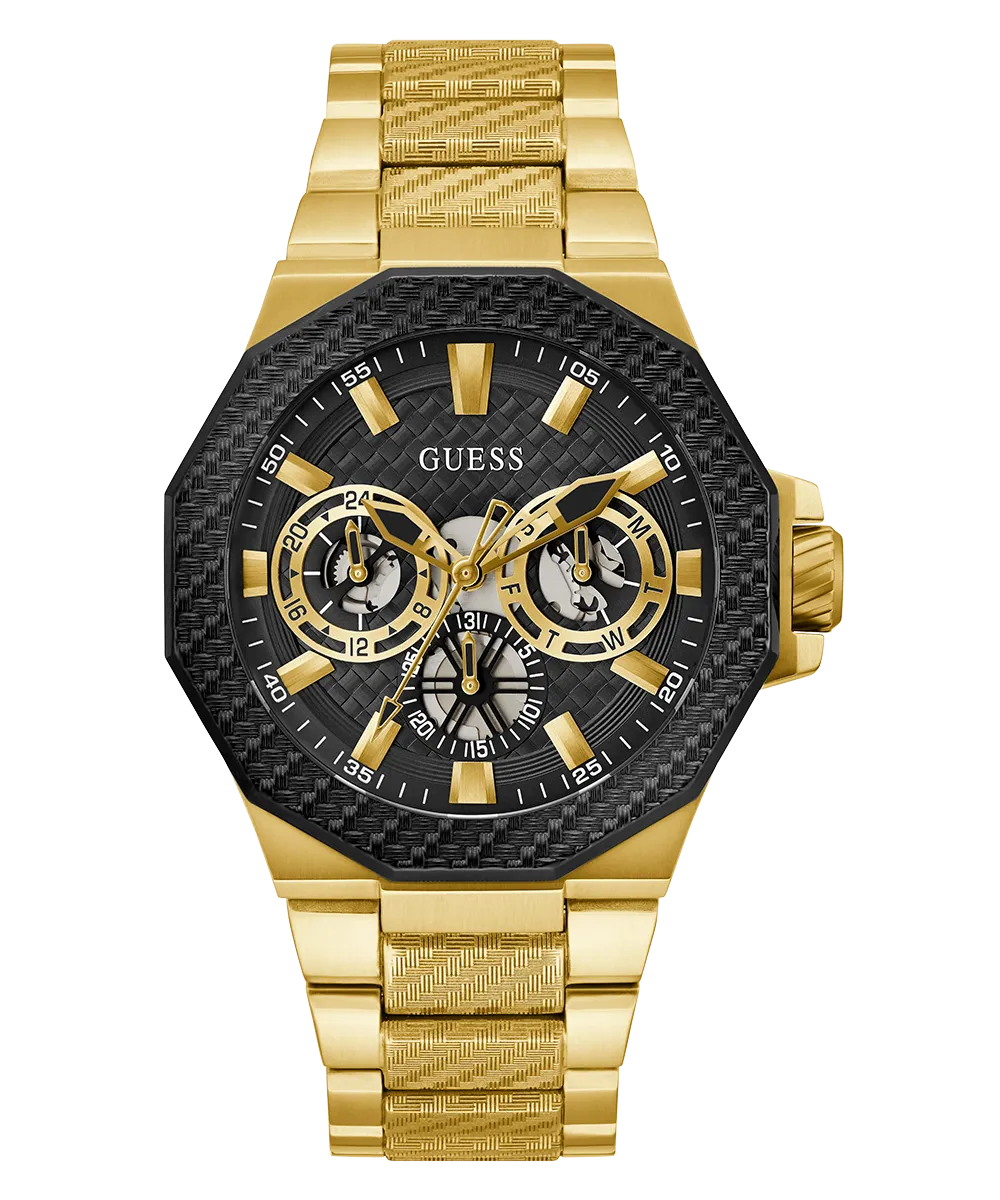 GUESS Mens Gold Tone 2-Tone Multi-function Watch