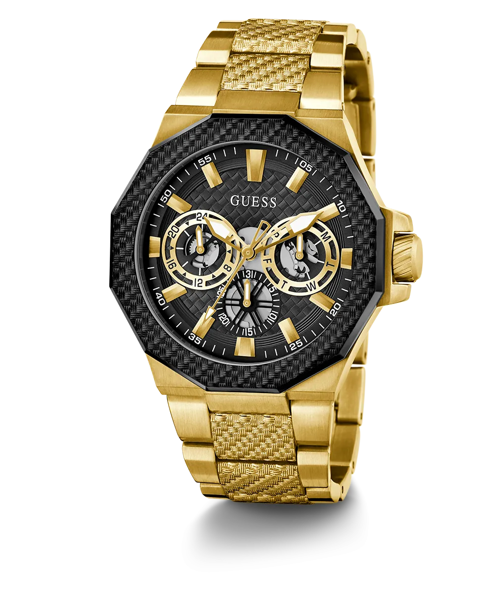 GUESS Mens Gold Tone 2-Tone Multi-function Watch