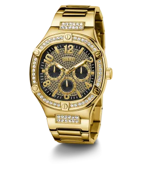 GUESS Mens Gold Tone Multi-function Watch