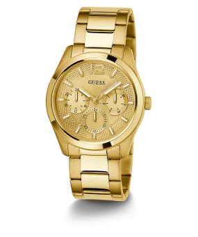 GUESS Mens Gold Tone Multi-function Watch